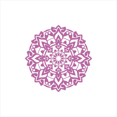 Top view of a ceramic plate showcasing a detailed floral mandala design in vibrant orange and teal colors, isolated on white background.