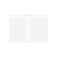 Minimalist Wireframe Open Notebook with Lines | Essential School Flat Design