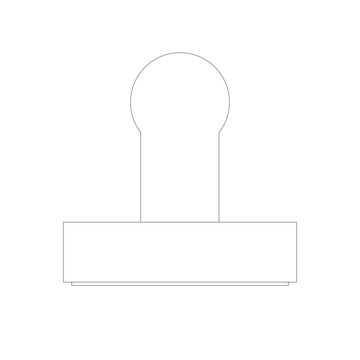 Minimalist Wireframe Stampler Icon | Essential School Flat Design