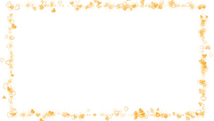 Obraz premium valentine hearts frame golden shiny glowing stars border on black background, love romantic design element