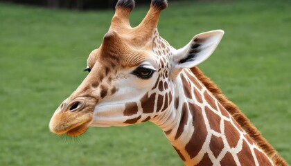 Obraz premium Majestic Giraffe Portrait: A Close-Up View of an African Giant