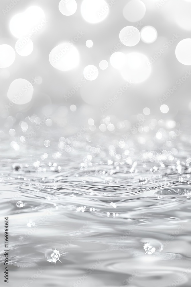 Aufkleber ripples and reflections create a serene atmosphere on a water surface with gentle light bokeh