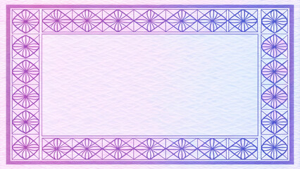Obraz premium Geometric Border Pattern with Paper Texture and Lavender Bliss Palette