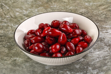 Ripe sweet juicy digberry cornel