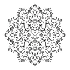 Vector hand drawn doodle mandala,Mega mandala bundle for coloring book interior,Mandala Line Drawing Design