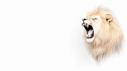 Obraz premium A roaring lion's head against a white background.