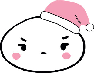 Japanese kawaii faces in New Year's hats.