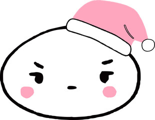 Japanese kawaii faces in New Year's hats.