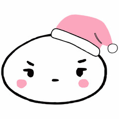 Japanese kawaii faces in New Year's hats.