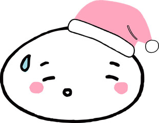 Japanese kawaii faces in New Year's hats.