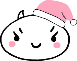 Japanese kawaii face in a New Year's hat.