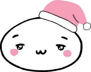 Japanese kawaii face in a New Year's hat.