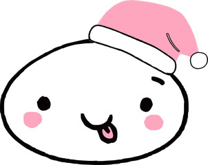Japanese kawaii face in a New Year's hat.