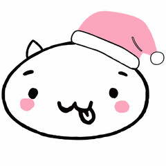 Japanese kawaii face in a New Year's hat.