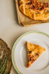 Apple Almond Frangipane Galette Slice on Table