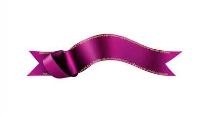 A decorative purple ribbon with a wavy design, suitable for gifts.