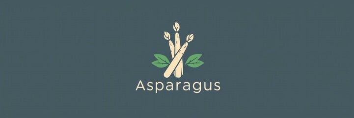 Gentle asparagus logo design in soothing pastel colors for a calming wallpaper