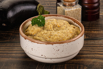 Eggplant dip - Mutabal with tahini paste
