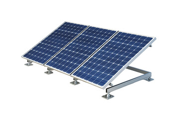 A solar panel with three panels on top of each other. on transparent background.