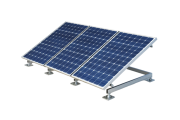 A solar panel with three panels on top of each other. on transparent background.