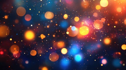 Fototapeta premium Festive bokeh: dark blurred Christmas lights background with happy holiday party glow and warm flare