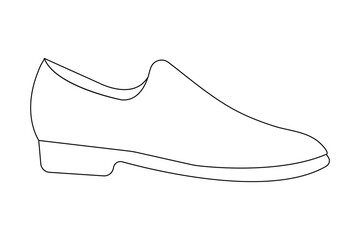 Shoe continuous single line art and isolated outline vector illustration
