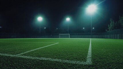 Obraz premium Floodlit all-weather artificial football pitch
