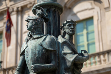 Naklejka premium Candelabrum of the Paladin Uzeda in Piazza Università, Catania, Sicily