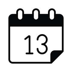 Calendar page showing the number 13 for a specific date