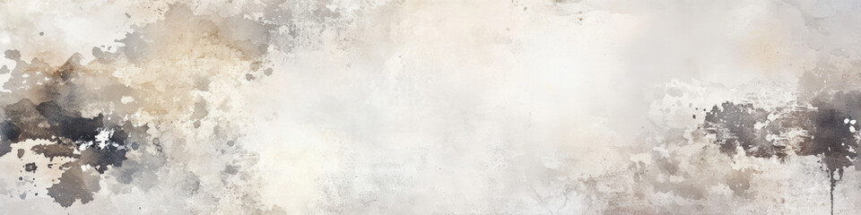 Fototapeta premium Pale beige and dusty gray watercolor texture. Elegant abstract background with soft stains and delicate splashes. Blank template design.