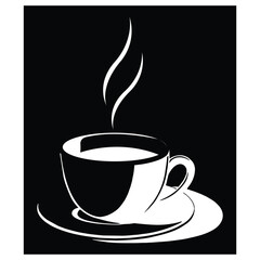 Steaming Coffee Cup Icon. Cup Of Tea Hot Drink Symbol. Coffee Shop Icon. Flat Style Vector Illustration. Outline Symbol For Web Design Or Food App. Coffee cup.