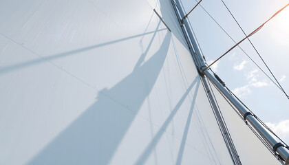 Obraz premium part of main sail of a sailing boat, digital art. isolated with white highlights