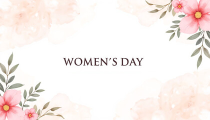 Women's Day floral background with pink flowers