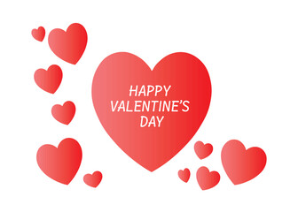 Happy Valentine's Day Creative Heart Composition Illustration. Valentine's Day Love Design with Heart Shapes. Elegant Valentine's Day Greeting with Hearts. 