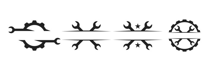 gear and wrench mechanic logo icon vector template