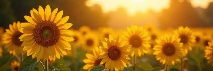 Rustic sunflowers, golden hues, autumn leaves, hazy sunlight , sun, floral, countryside