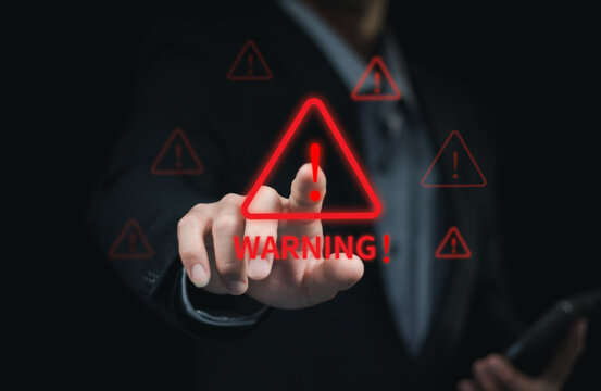 Malicious software, virus and cybercrime, System warning hacked alert, cyberattack on online network, data breach, risk of website. compromised information concept..