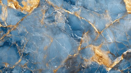 Fototapeta premium Gold and blue marble stone textured background wallpaper. Illustration