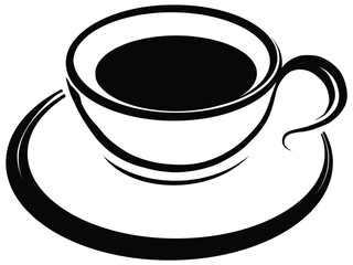 Steaming Coffee Cup Icon. Cup Of Tea Hot Drink Symbol. Coffee Shop Icon. Flat Style Vector Illustration. Outline Symbol For Web Design Or Food App. Coffee cup.