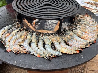Gambas posées sur brasero