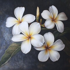 Fototapeta premium white frangipani flowers