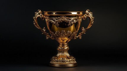 Golden trophy cup , winners golden cup. Created with technology.
