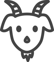線画動物の単品アイコン　ヤギ