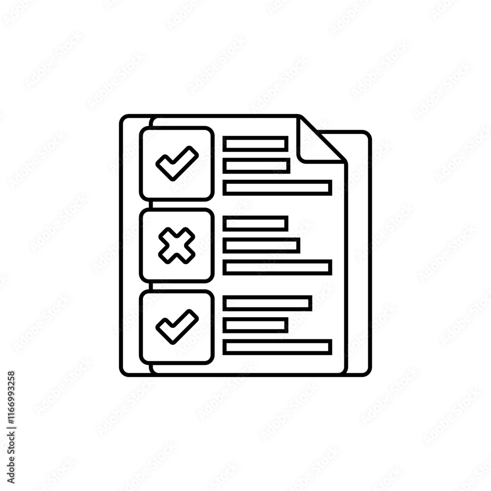 Poster survey form line icon. linear style sign for mobile concept and web design. outline vector icon.