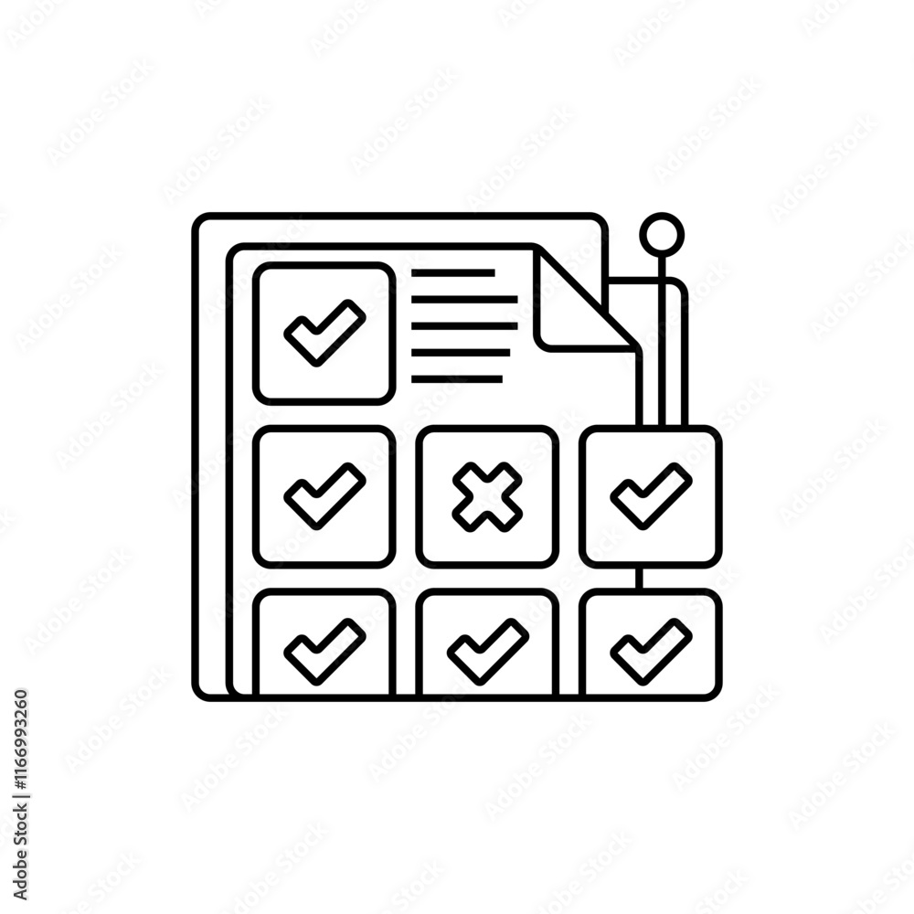 Poster checklist line icon. linear style sign for mobile concept and web design. outline vector icon.