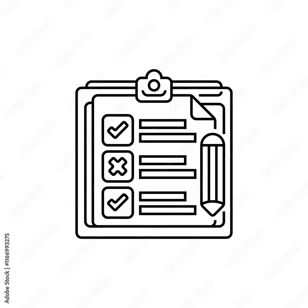 Poster clipboard line icon. linear style sign for mobile concept and web design. outline vector icon.