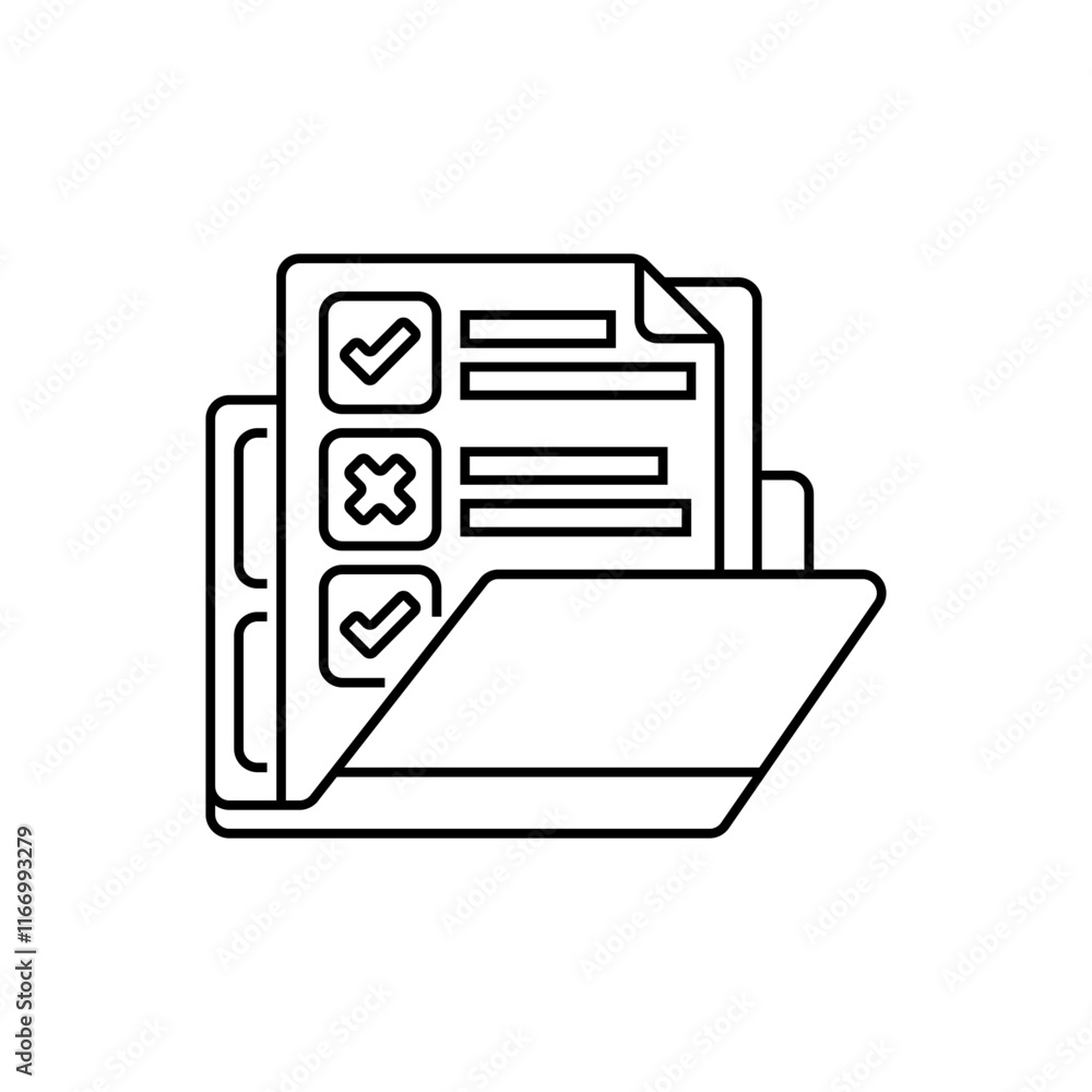 Poster survey folder line icon. linear style sign for mobile concept and web design. outline vector icon.