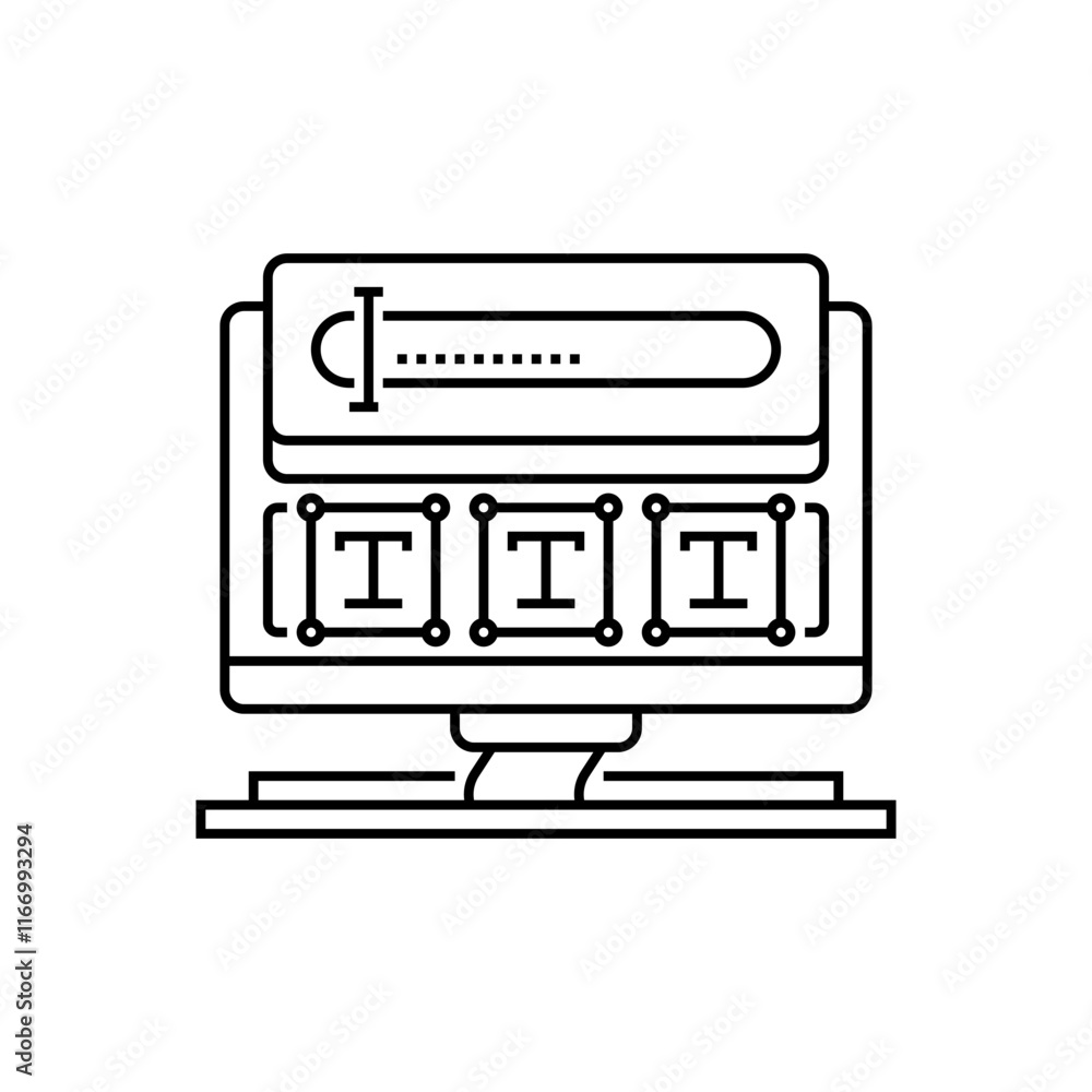 Poster text input field line icon. linear style sign for mobile concept and web design. outline vector icon