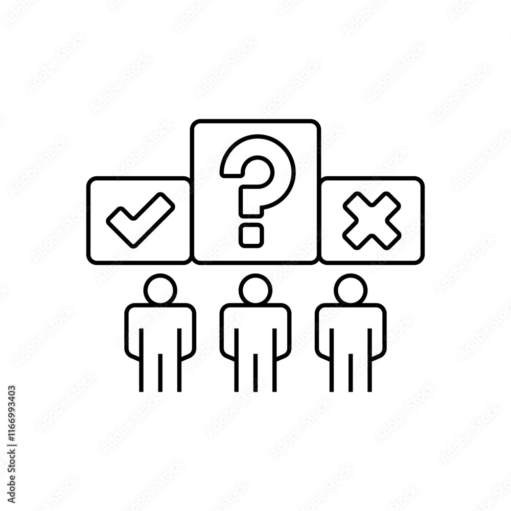 Poster interactive poll line icon. linear style sign for mobile concept and web design. outline vector icon