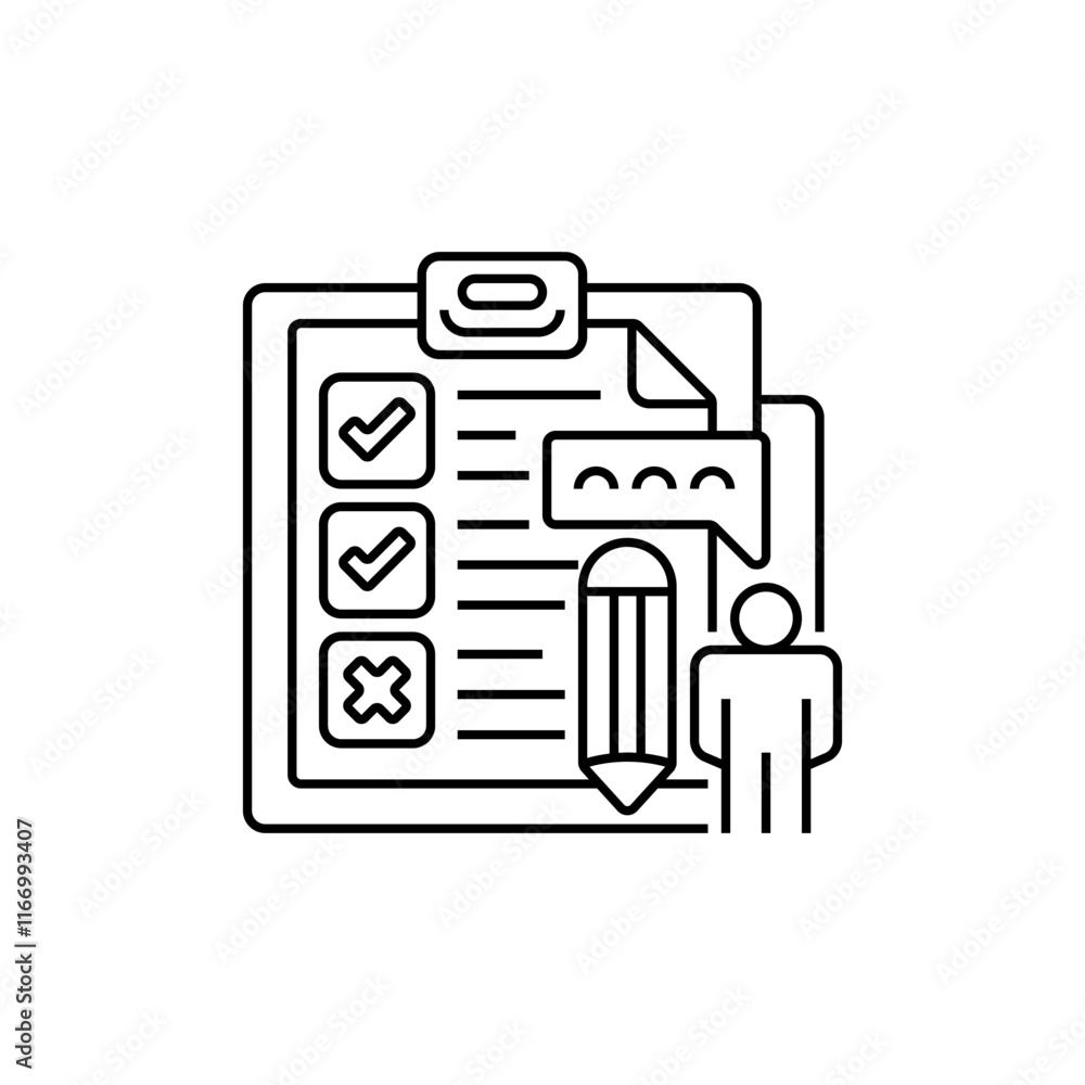 Aufkleber respondent line icon. linear style sign for mobile concept and web design. outline vector icon.